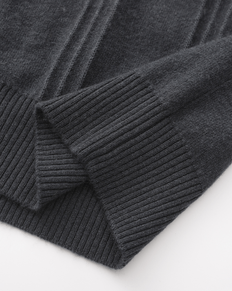 100% Cashmere Ribbed Half Zip - SANVELIER