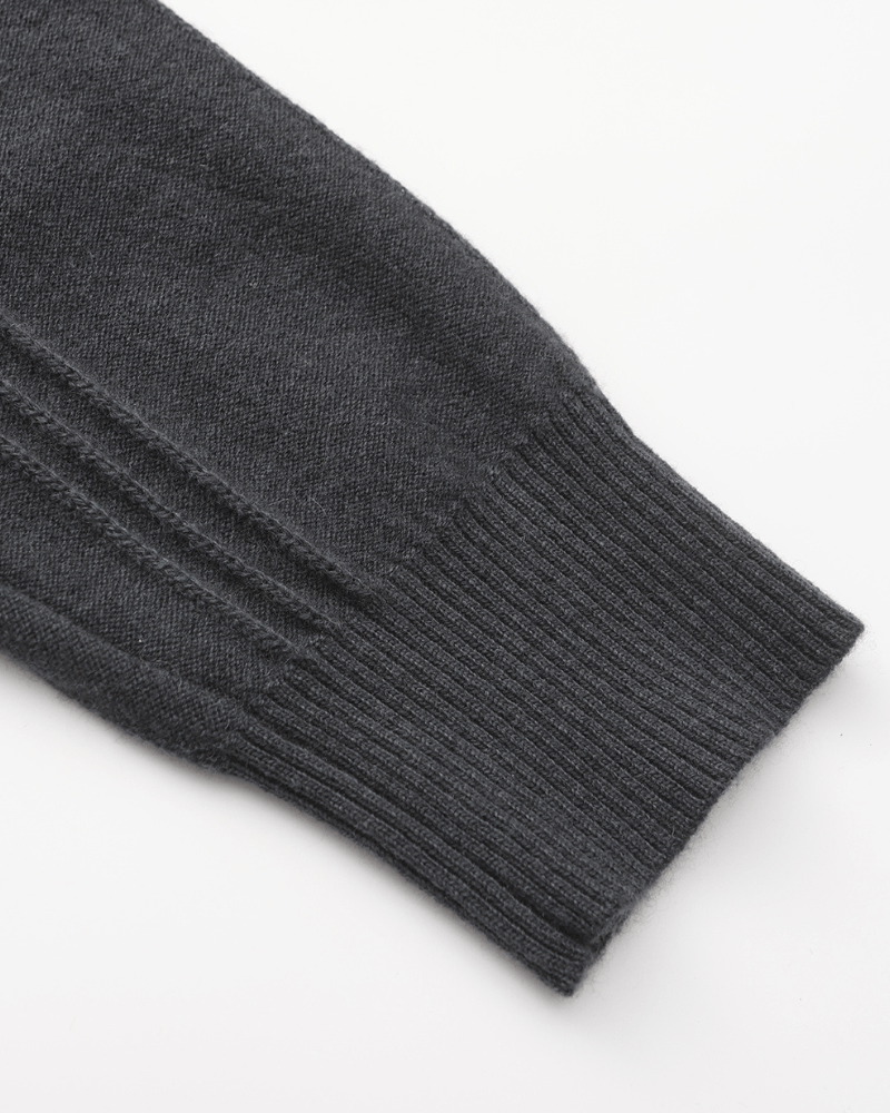 100% Cashmere Ribbed Half Zip - SANVELIER