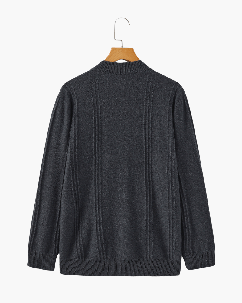 100% Cashmere Ribbed Half Zip - SANVELIER