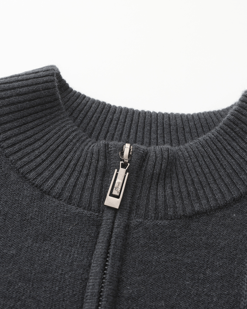 100% Cashmere Ribbed Half Zip - SANVELIER