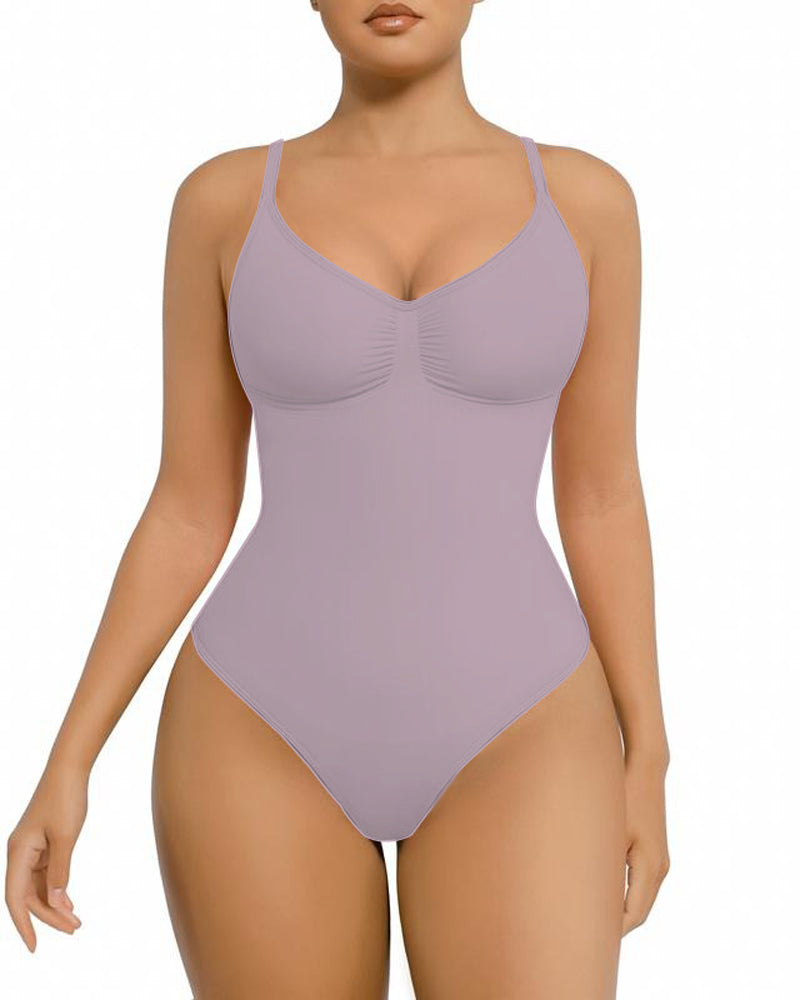 Seamless Covered Bust Jumpsuit Slimming Thong Bodysuit