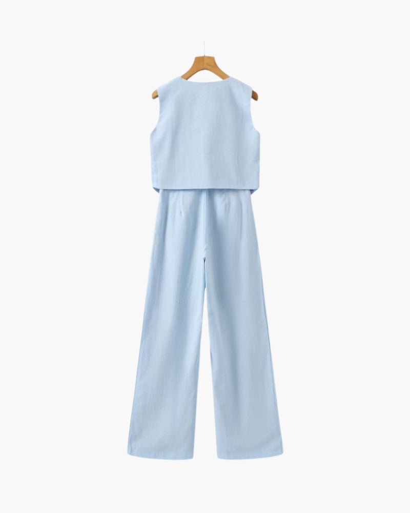 Classy Lady - Linen Two - piece Set - SANVELIER
