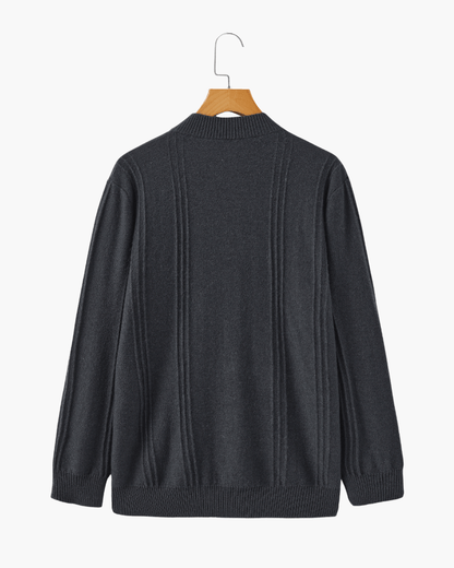 100% Cashmere Ribbed Half Zip - SANVELIER