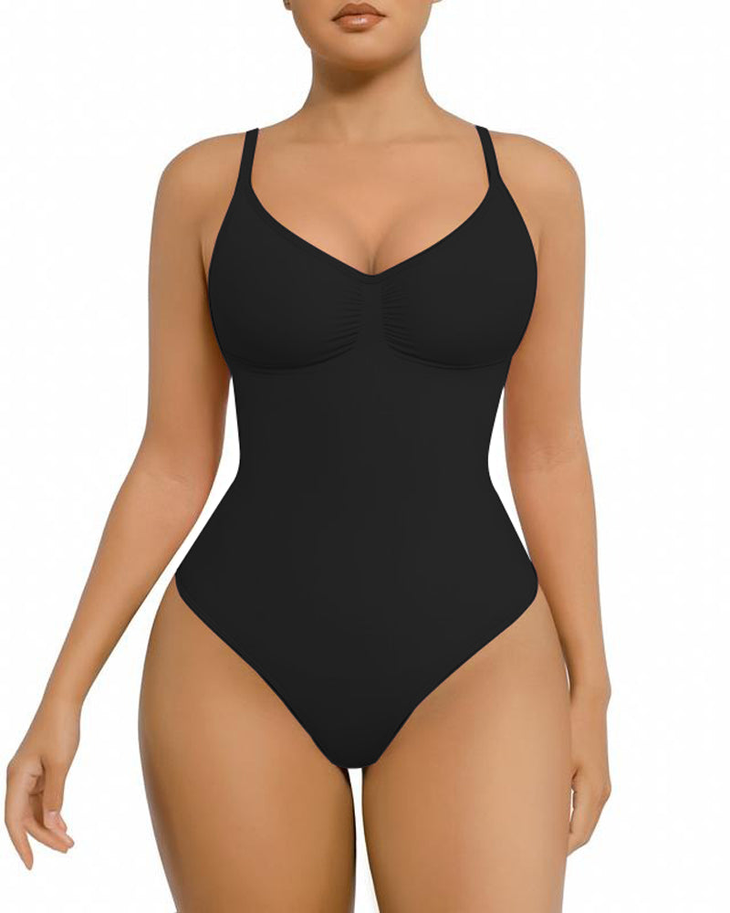 Seamless Covered Bust Jumpsuit Slimming Thong Bodysuit