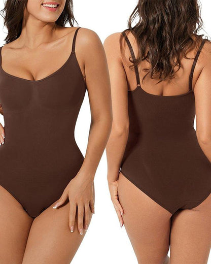 Seamless Covered Bust Jumpsuit Slimming Thong Bodysuit