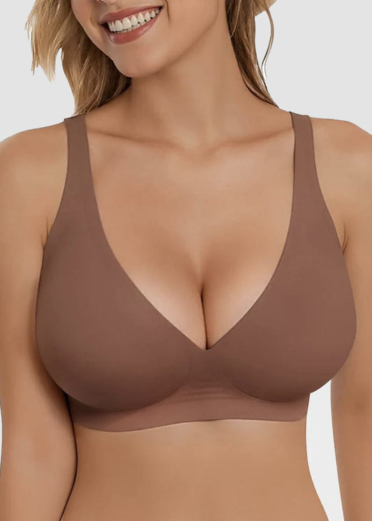 Seamless Deep V Push-Up Wireless Bra