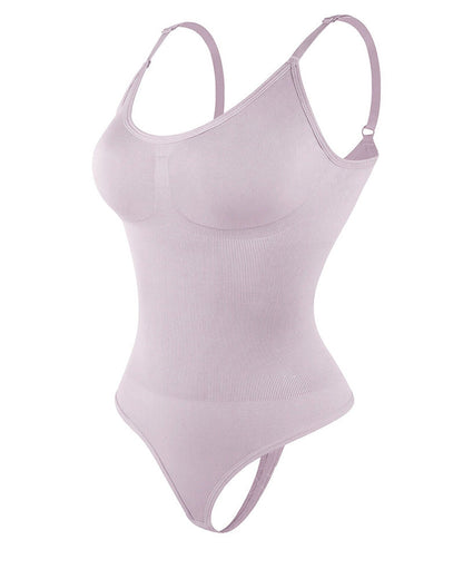 Seamless Covered Bust Jumpsuit Slimming Thong Bodysuit