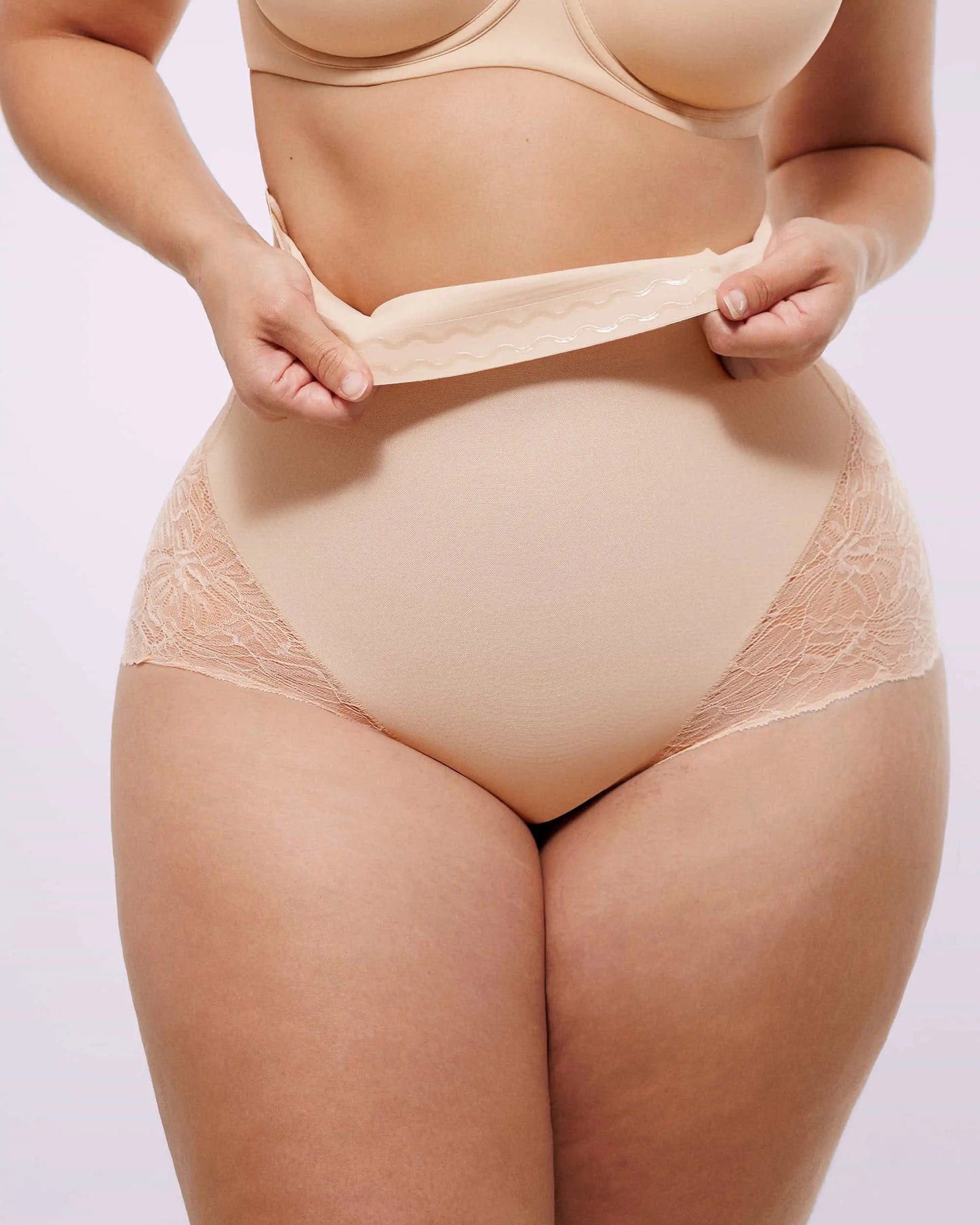 Bare Essentials™ MeshSmooth™ High-Waisted  Sheer Lace Brief