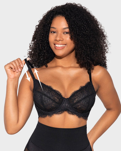Comfort Unlined Lace Underwire Push Up Bra