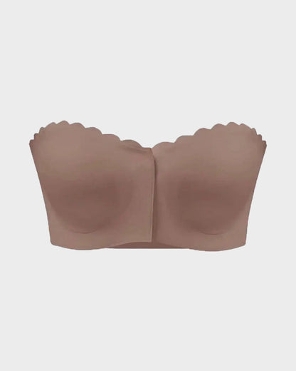 Strapless Front Closure Leopard Print Bra