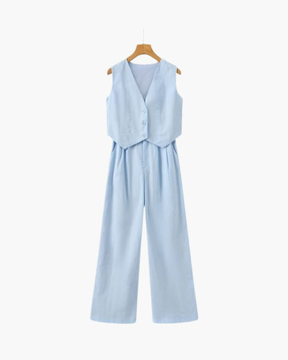 Classy Lady - Linen Two - piece Set - SANVELIER